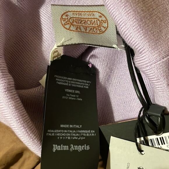 Palm Angels x Missoni embroidered Wool Beanie Lilac - Picture 4 of 9